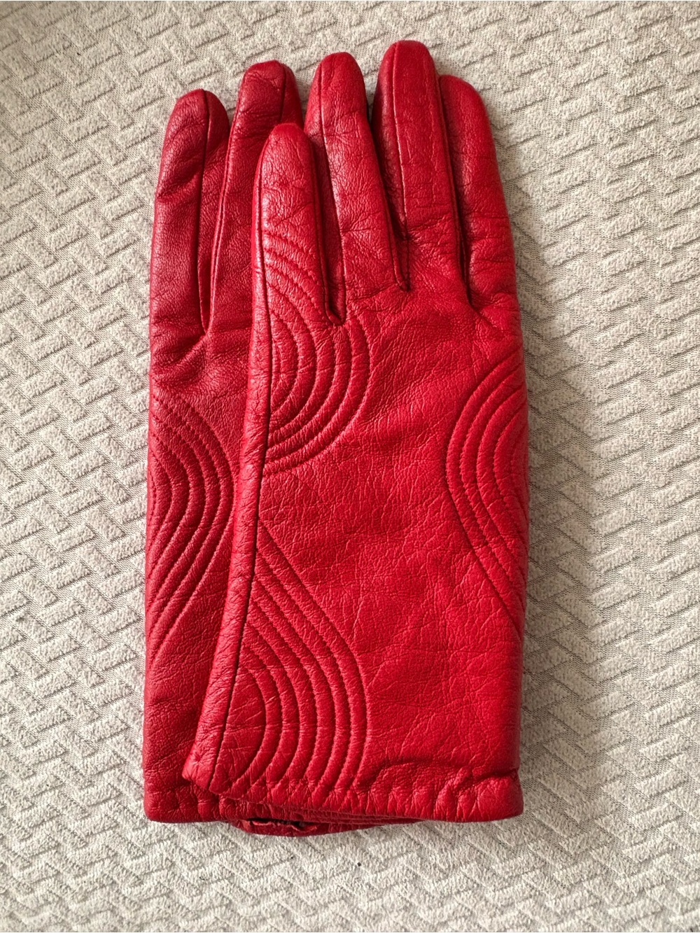 Vintage Northern Reflections Red Leather Gloves – Soft Lined – S/M